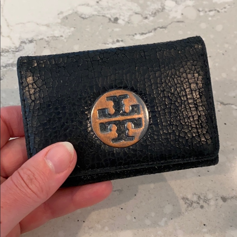 Tory Burch black leather card case